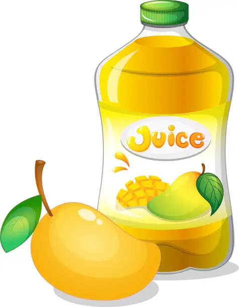 Vector illustration of Bottle of mango juice