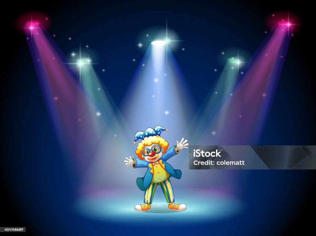 Mann verkleiden wie ein clown auf der Bühne - Lizenzfrei Aufführung Vektorgrafik