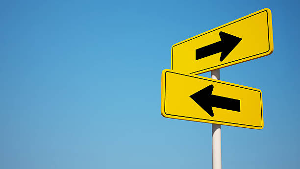 Two way Sign with Clipping Path stock photo