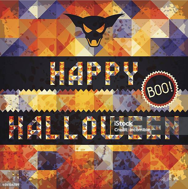 Happy Halloween Tło Grunge W Stylu Retro - Stockowe grafiki wektorowe i więcej obrazów Brudny - Brudny, Cukierek albo psikus, Dowcip rysunkowy