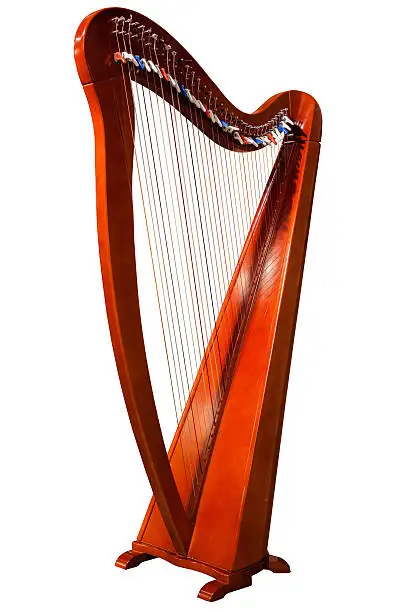 A harp,isolated on white.