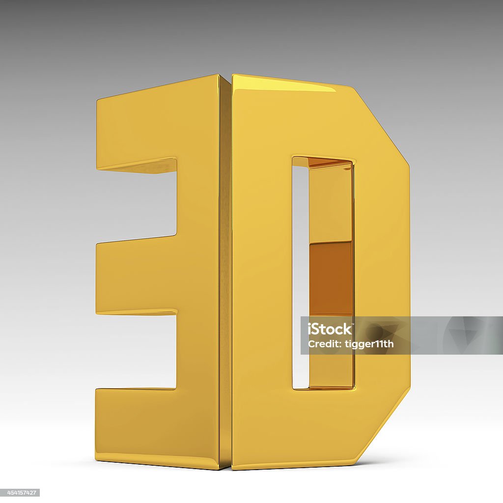 Brillant gold3d mot 3d illustration - Photo de Acier libre de droits