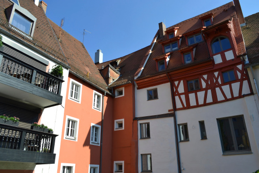 View of house in center of Nuremberg, Bavaria, Germany.