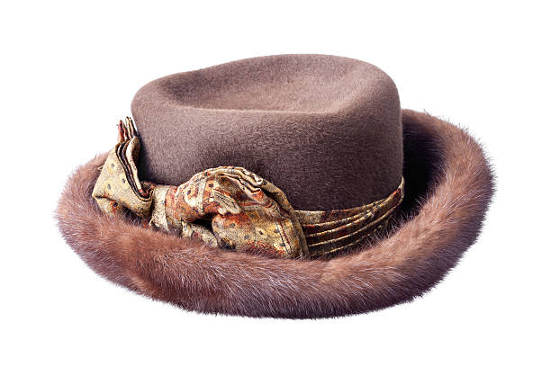 istock brown female fur hat isolated on white background 454158563