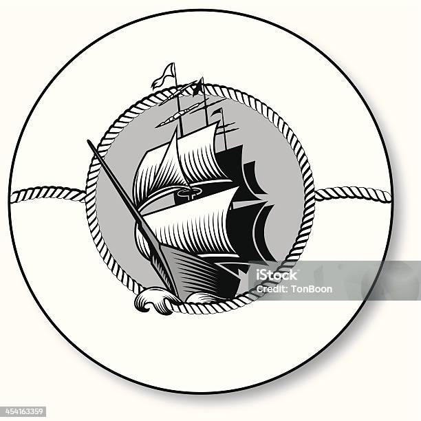 Sailing Ship Stock Illustration - Download Image Now - Black And White, Buoy, Exploration