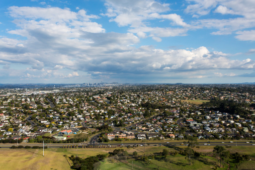 Auckland City and suburbs from the air