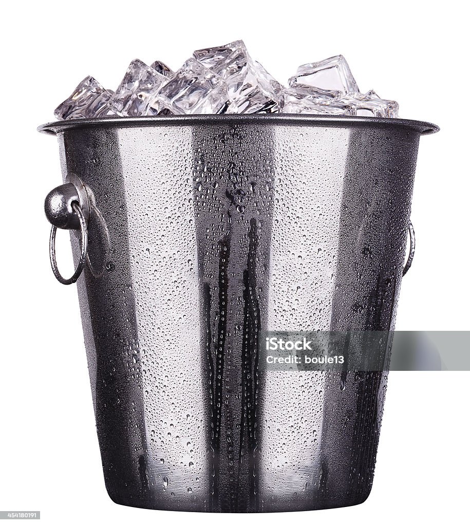 champagne ice bucket champagne Metal ice bucket  isolated on a white baclground Abstract Stock Photo