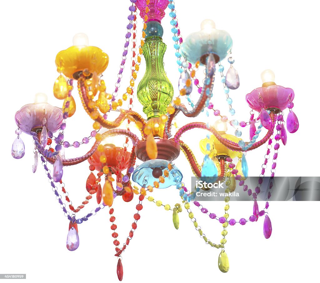 Cores lustre em fundo branco - Foto de stock de Candelabro royalty-free