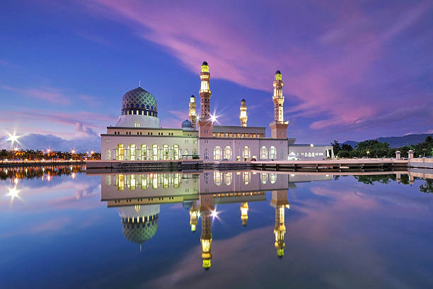 istock Kota Kinabalu City Mosque Reflection night Shot 454181547
