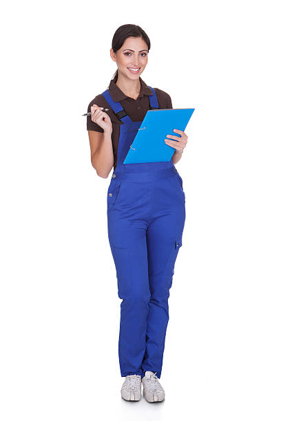 istock Female Plumber With Clipboard 454181557