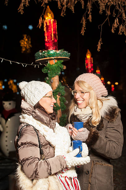 istock Friends having fun at a Christmas Market 454182907