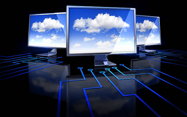 computação em nuvem - anwendung imagens e fotografias de stock
