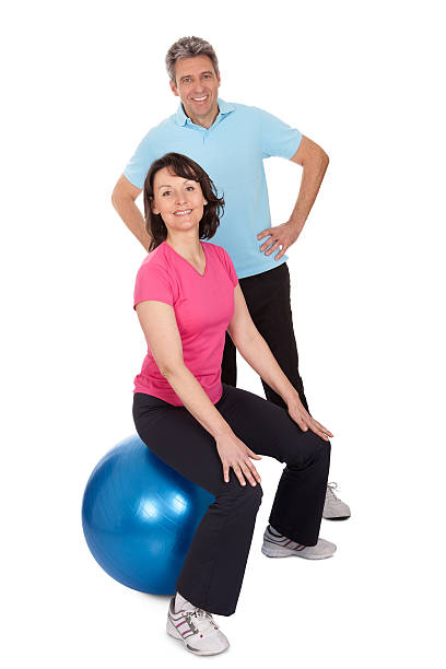 istock Active mature couple doing fitness 454183249