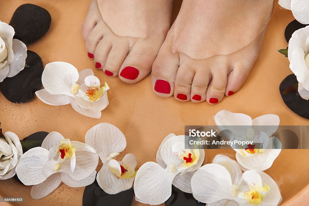 Female Feet Getting Aroma Therapy Close-up Of Female Feet Getting Spa Aroma Therapy Adult Stock Photo