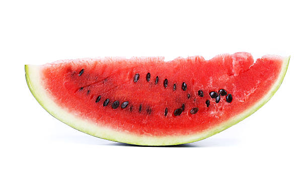 istock Slice of watermelon on a white background 454184951