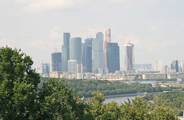 istock Moscow - city in the mist 454189761