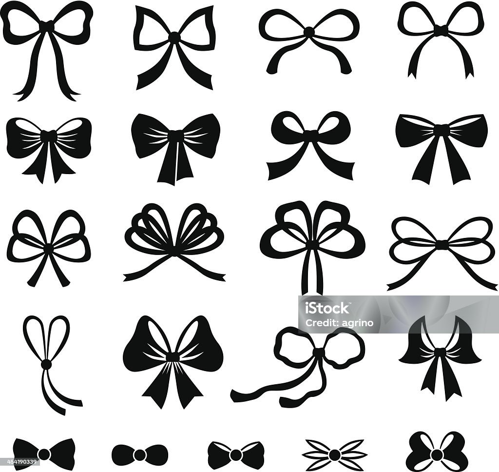 Bow set Black and white silhouette image of bow set Beauty In Nature stock vector