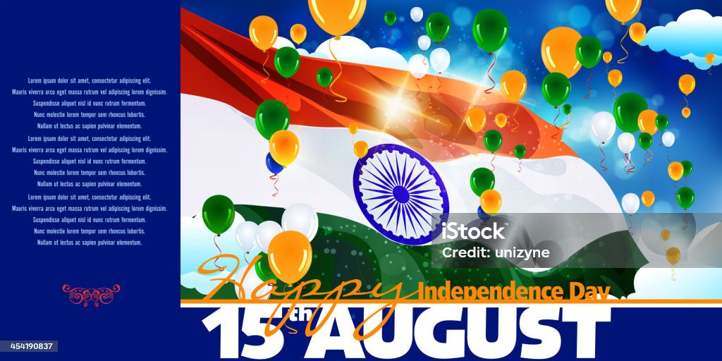 Festa del Giorno dell'indipendenza di India - arte vettoriale royalty-free di Arancione