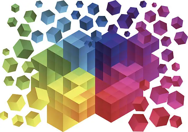 Vector illustration of Abstract cube background