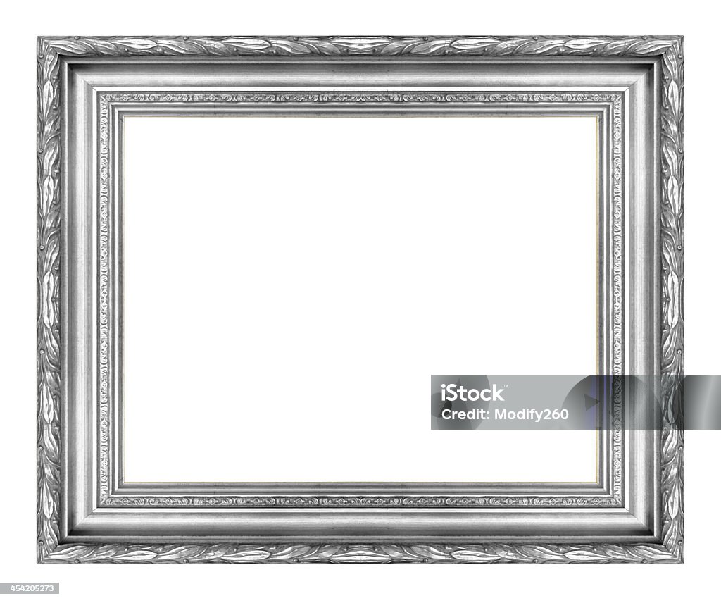 Silver hölzerne Bilderrahmen isoliert auf weißem Hintergrund - Lizenzfrei Bildkomposition und Technik Stock-Foto