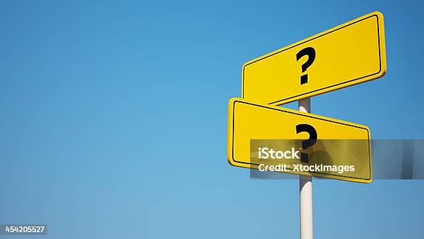 Question Signpost With Clipping Path Stock Photo - Download Image Now - Activity, Advice, Arrow Symbol