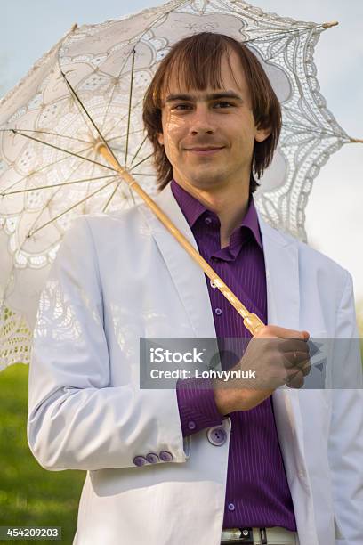 Elegant Man With Umbrella Stock Photo - Download Image Now - Activity, Adult, Bag