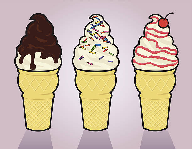 Gelado com coberturas - ilustração de arte vetorial