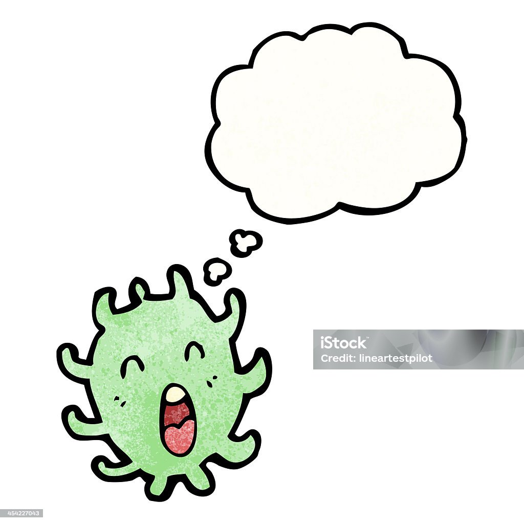 Забавный мультяшный germ - Стоковые иллюстрации Бактерия роялти-фри