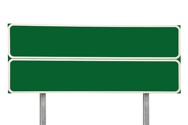 istock Two Crossroads Road Signs, Green Isolated White Frame Copy Space 454233097