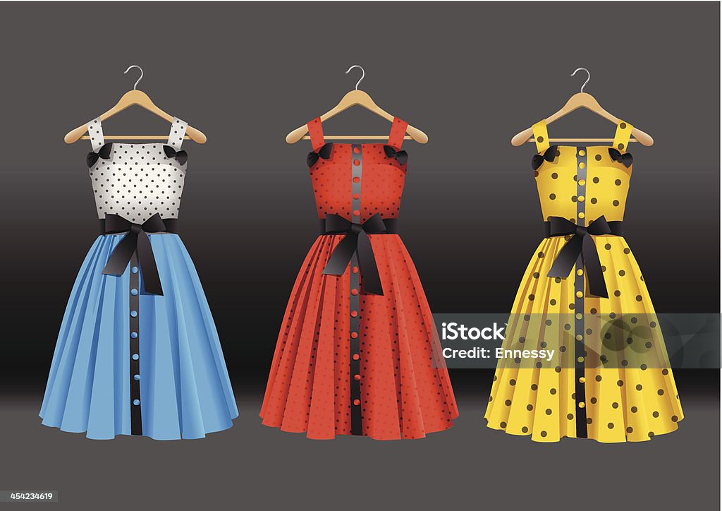 Moda sukienki na wieszaku - Grafika wektorowa royalty-free (Butik)