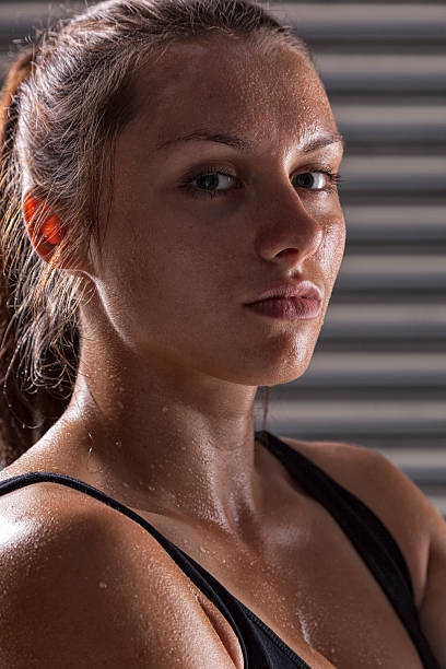 istock Fit Girl Sweaty From Training 454238127