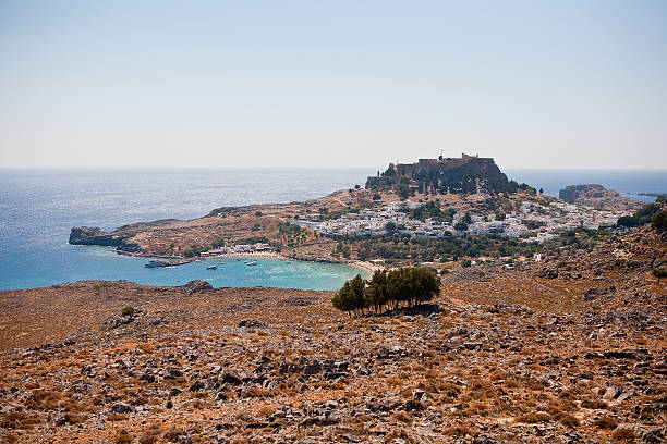istock view of the town Lindos, Greece 454238307