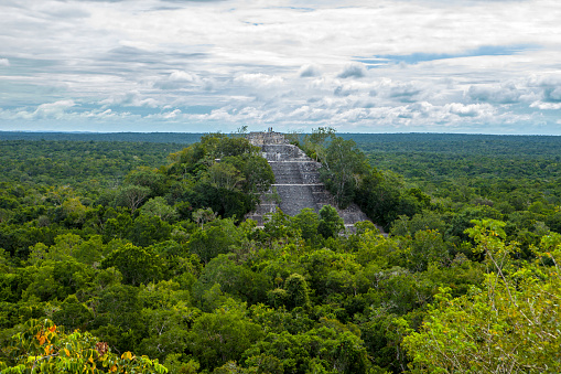 a Maya archaeological site in the Mexican state of Campeche, deep in the jungles of the greater Petén Basin region. It is 35 kilometres (22 mi) from the Guatemalan border. Calakmul was one of the largest and most powerful ancient cities ever uncovered in the Maya lowlands.