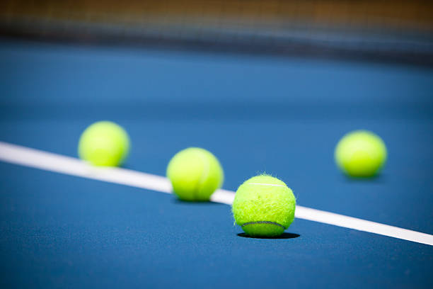 istock Tennis Court with Ball and Net 454238551