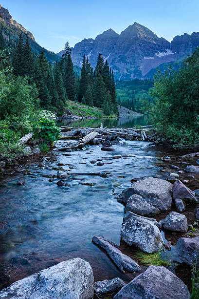 Aspen, Colorado mountain area with scenic mountain views with Maroon Lake and Maroon Bells - both 14er's.   Captured as a 14-bit Raw file. Edited in 16-bit ProPhoto RGB color space.