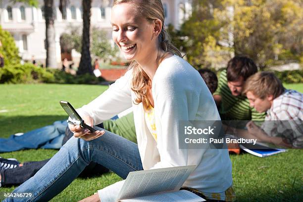 Students Studying Outdoors Stock Photo - Download Image Now - 18-19 Years, 20-24 Years, Adult