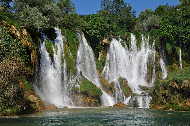 waterfall in kravica stock photo