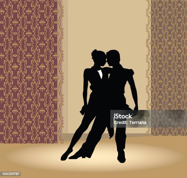 Par De Dança De Tango Paixão - Arte vetorial de stock e mais imagens de 1920-1929 - 1920-1929, Dançar, Casal