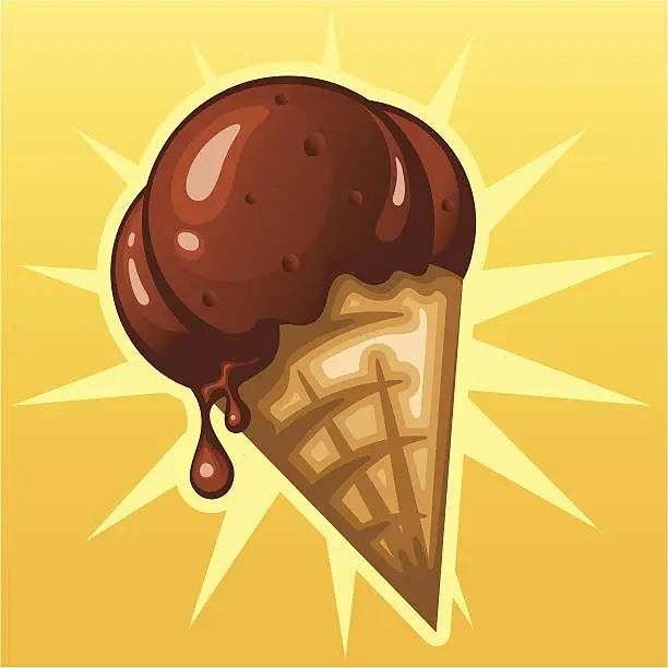 Vector illustration of Chocolate Ice Cream