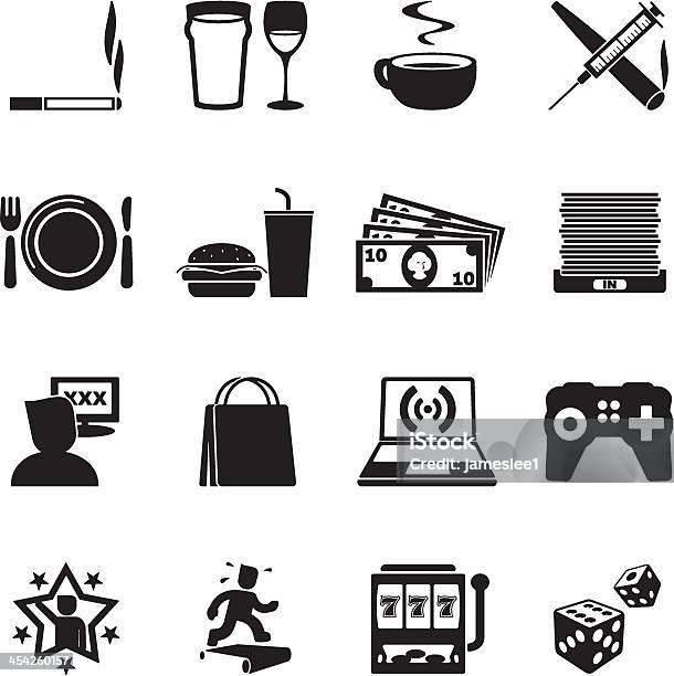 Icona Set Di Assuefazione - Immagini vettoriali stock e altre immagini di Alchol - Alchol, Alimentazione non salutare, Assuefazione