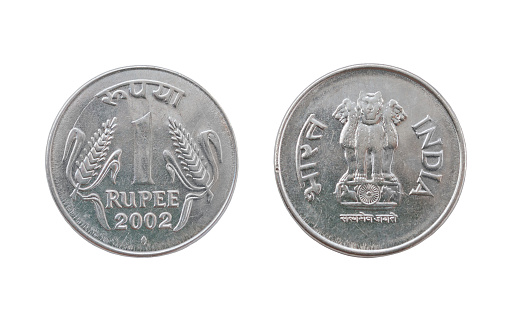 Germany 5 pfennigs, 1974 isolated on white