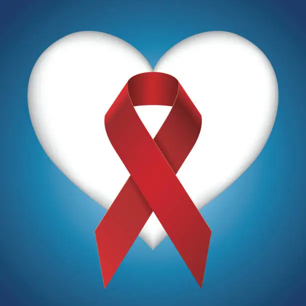 Vector illustration of Aids red ribbon