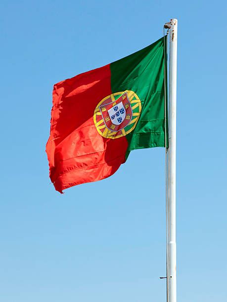 istock Flag of Portugal on a pole 454264195
