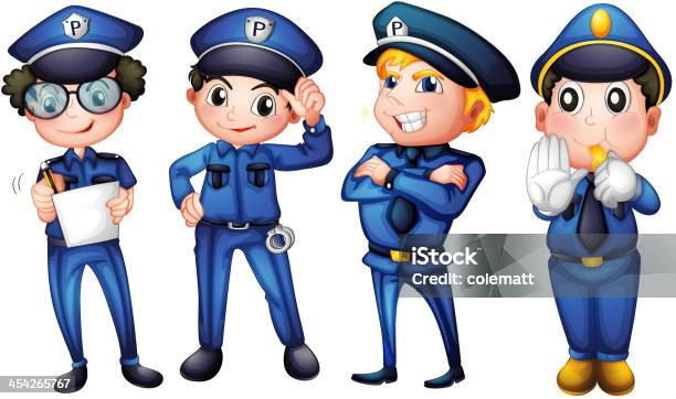 4 Policemen - イラストレーションのベクターアート素材や画像を多数ご用意 - イラストレーション, クリップアート, コンピュータグラフィックス