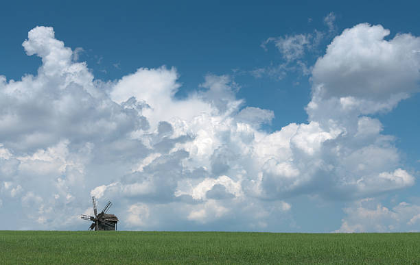 istock Old wooden windmill on the horizon. 454266811