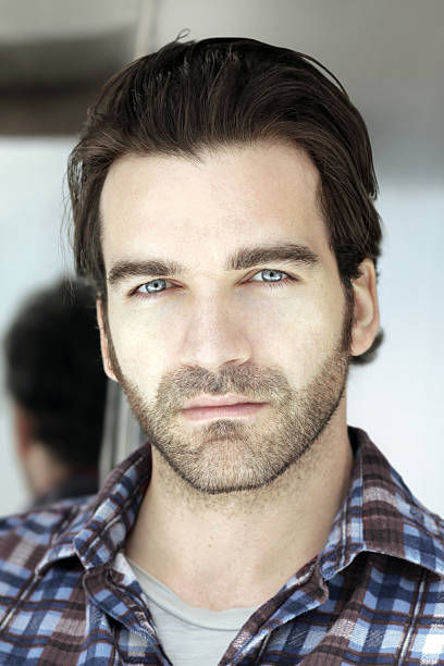 istock Close up portrait of man face 454267055