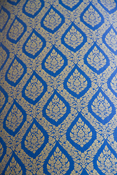 istock Thai style art wall at temple 454269401