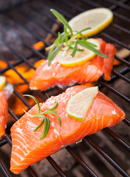 istock Freshly grilled salmon with lemon 454272443