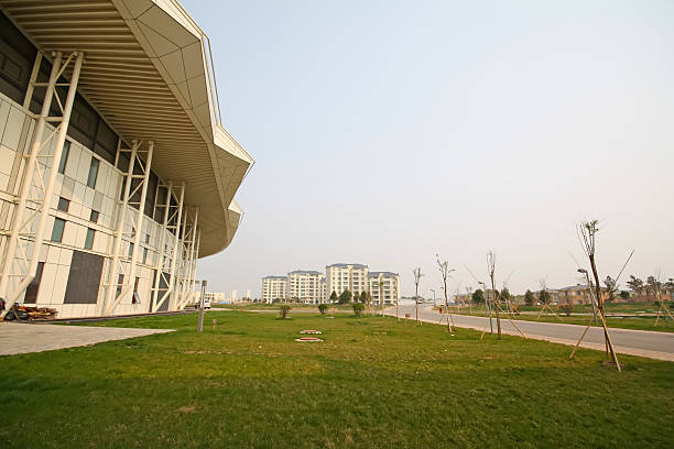 istock city building scenery and the lawn 454273983