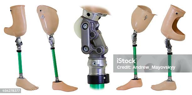 Four Views Of Prosthetic Legs And Knee Mechanism Stock Photo - Download Image Now - Prosthetic Equipment, Amputee, Ankle